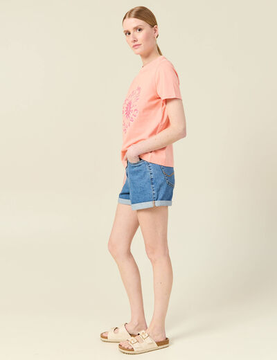 T-shirt éco-responsable rose corail femme