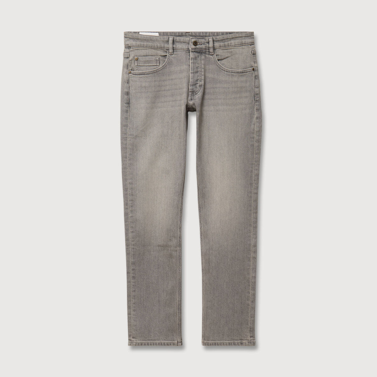 Jeans straight longueur 32 en coton denim snow gris homme