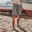 Bermuda large en jean denim used femme