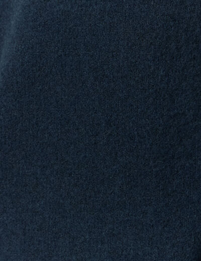 Pull manches longues col rond bleu marine homme