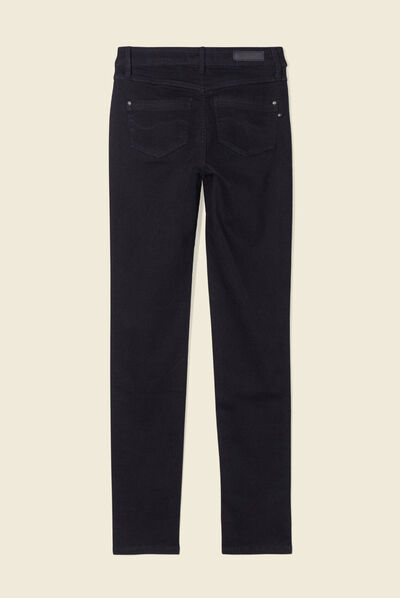 Jeans slim taille haute denim noir femme