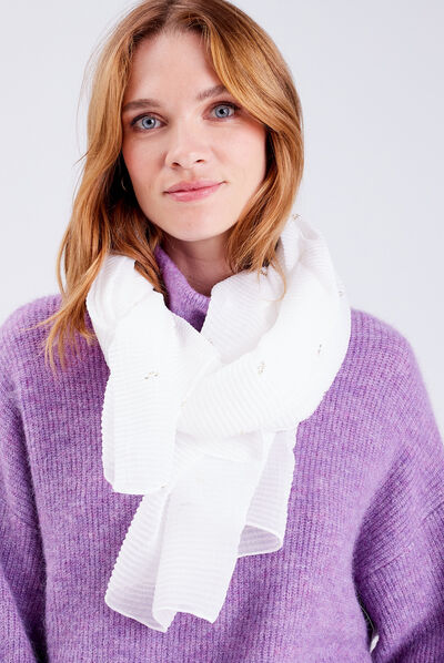 Foulard éco-responsable ecru femme