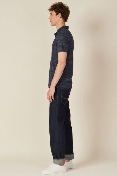 Polo manches courtes bleu marine homme