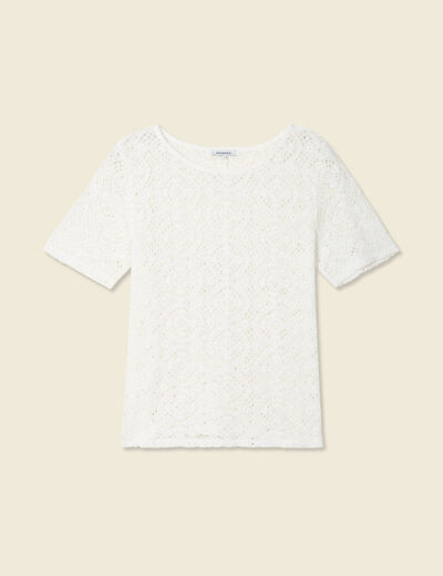 T-shirt manches courtes ecru femme