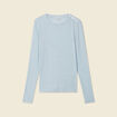 T-shirt manches longues avec laine bleu ciel femme