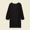 Robe droite manches longues noir femme