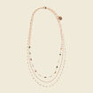 Collier multirangs perles couleur or femme