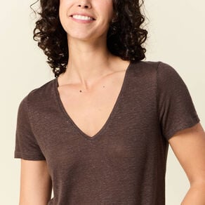 t shirt eco responsable marron femme T-shirt éco-responsable marron femme