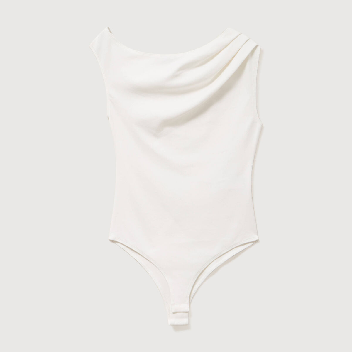 Body ajust&eacute; encolure bardot ecru femme