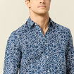 Chemise manches longues bleu homme