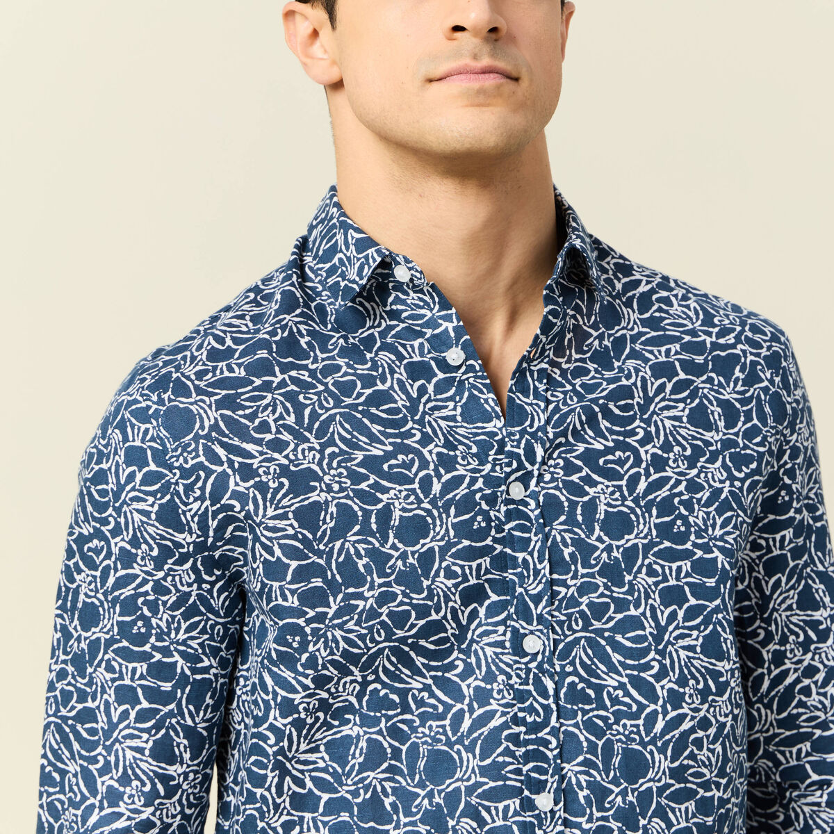 Chemise manches longues bleu homme