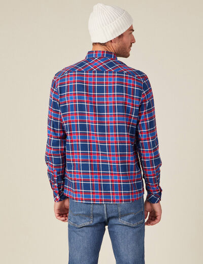Chemise manches longues bleu electrique homme