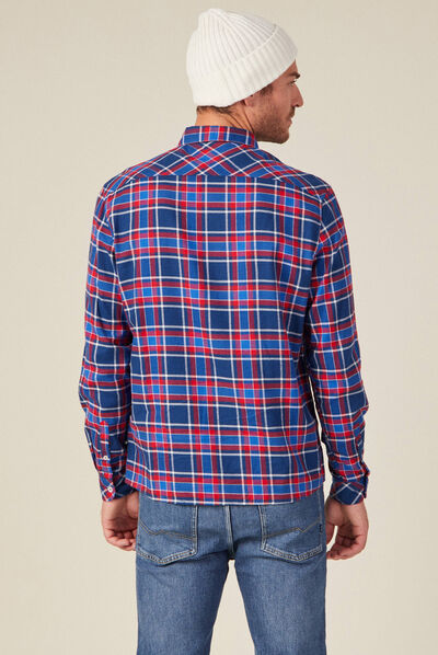 Chemise manches longues bleu electrique homme