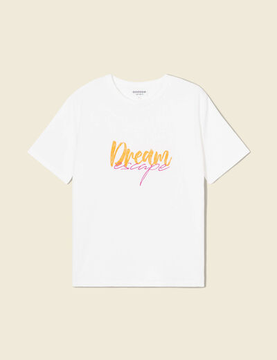 T-shirt éco-responsable ecru femme