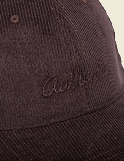 Casquette velours en coton bordeaux homme
