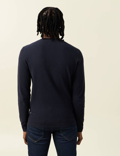 Pull éco-responsable bleu marine homme