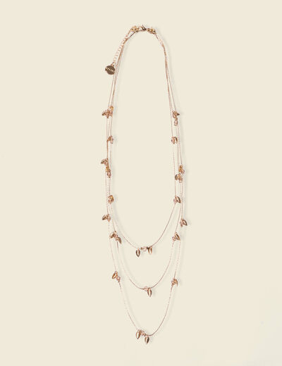 Collier multichaînes couleur or femme