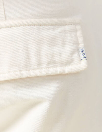 Pantalon cargo large longueur 32 ecru homme