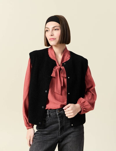 Gilet sans manches r&eacute;versible noir femme