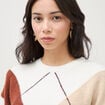 Pull col rond manches longues ecru femme
