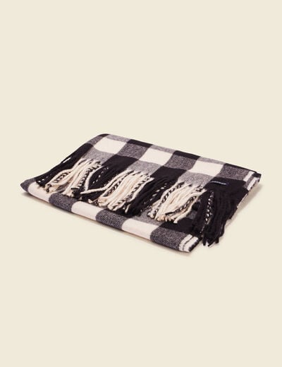 Écharpe avec franges noir homme