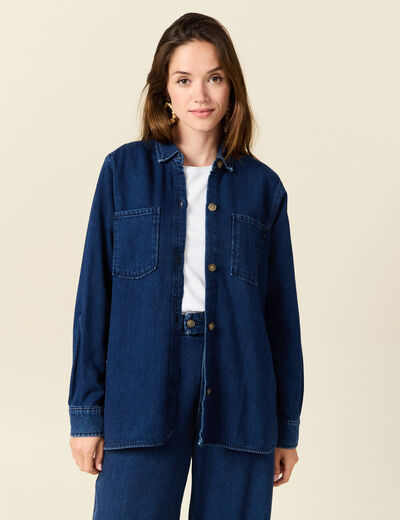 Surchemise en jean denim brut femme