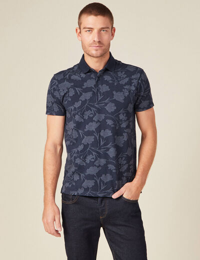 Polo manches courtes bleu marine homme