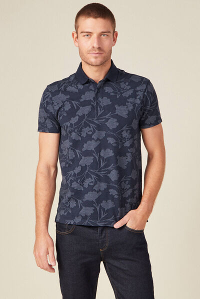 Polo manches courtes bleu marine homme