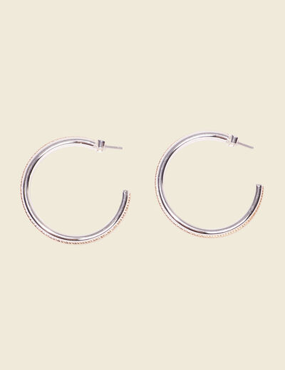Boucles d'oreilles créoles couleur argent femme