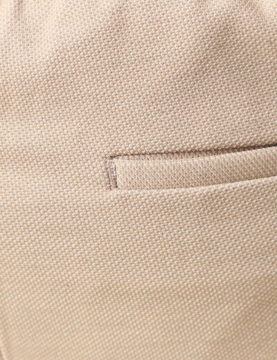 Short droit avec cordon beige homme