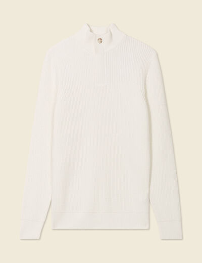 Pull manches longues ecru homme