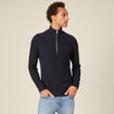 Pull manches longues bleu marine homme