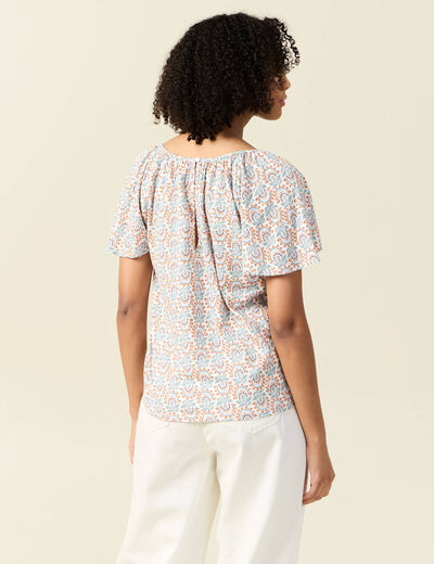T-shirt manches courtes blanc femme