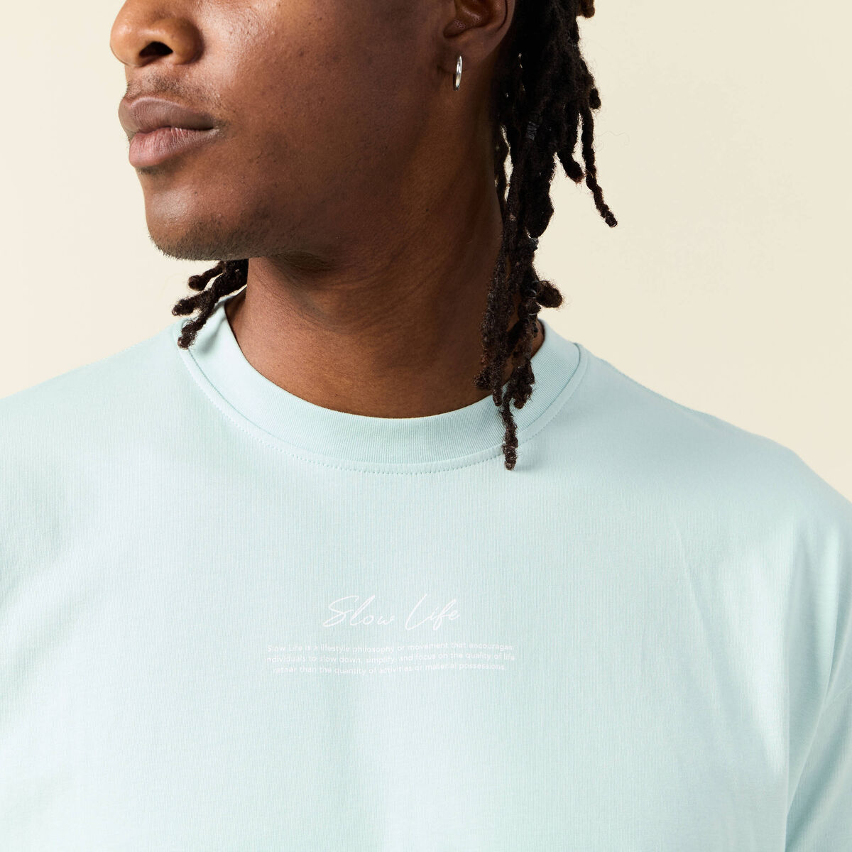 T-shirt manches courtes bleu gris homme
