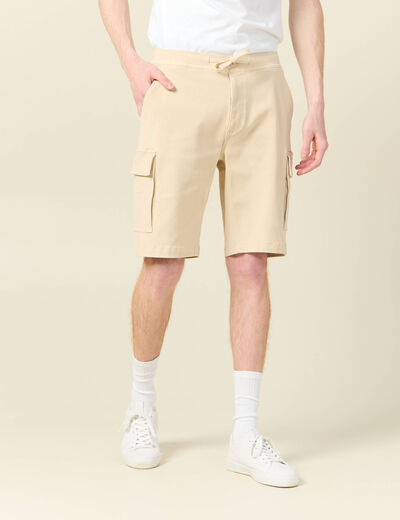 Bermuda éco-responsable beige homme