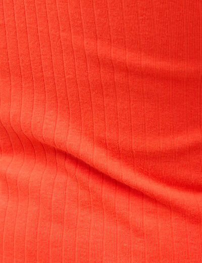 D&eacute;bardeur sans manches c&ocirc;tel&eacute; orange fonc&eacute; femme