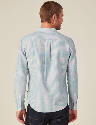 Chemise manches longues bleu pétrole homme