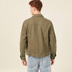 Blouson droit boutonné vert kaki homme