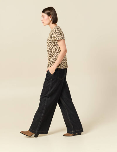 T-shirt manches courtes beige moyen femme