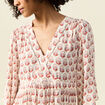 Robe &eacute;vas&eacute;e manches 3/4 ivoire femme