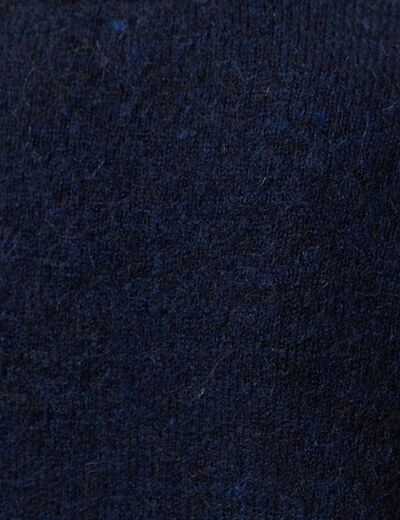 Pull col V manches longues bleu marine femme