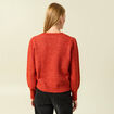 Pull manches longues col rond rouge fonc&eacute; femme