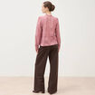 Blouse cintr&eacute;e dentelle manches longues vieux rose femme