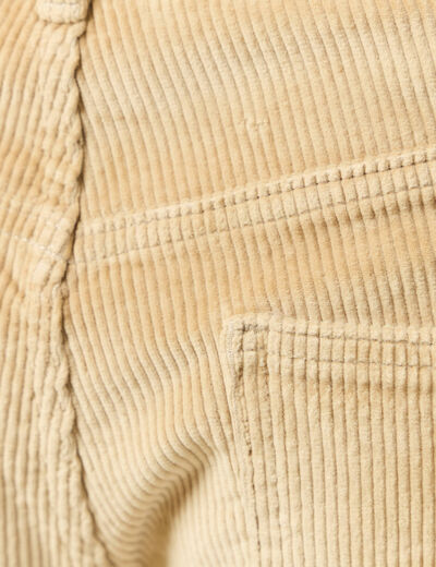 Pantalon droit en velours longueur 32 beige homme