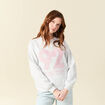 Sweat droit court manches longues gris femme