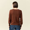 Pull manches longues marron foncé femme