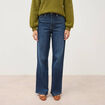 Jeans large taille haute denim brut femme
