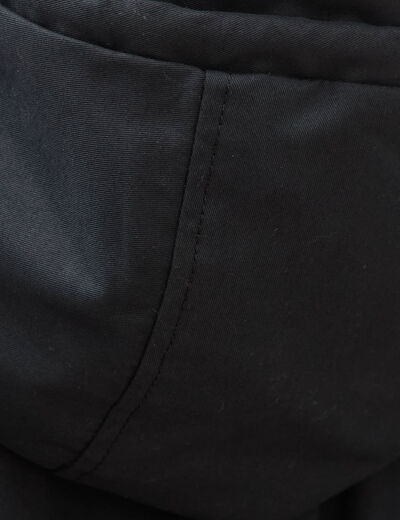 Parka oversize d&eacute;perlante &agrave; capuche noir femme