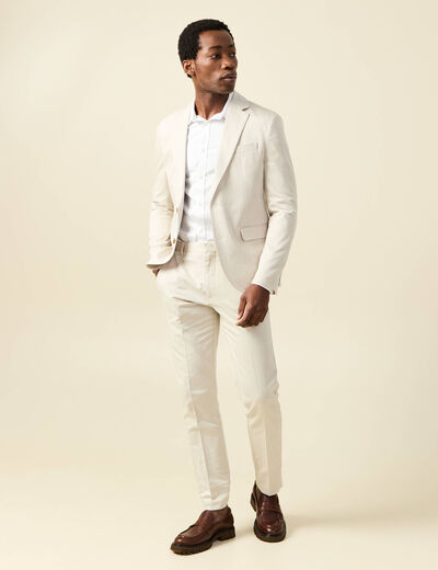 Blazer manches longues col classique sable homme