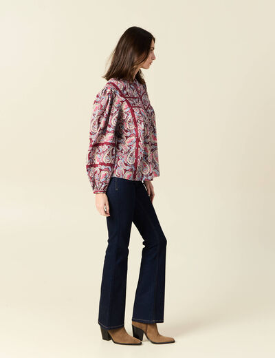 Blouse manches longues bordeaux femme